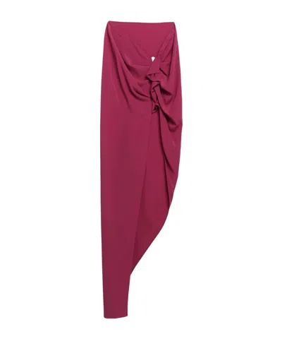 Rick Owens Minimalist Asymmetric Skirt In Red