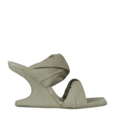 Rick Owens Minimalist Genuine Leather Sandals In Gray