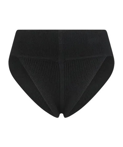 Rick Owens Minimalist Knit Hot Pants In Black