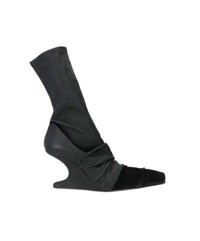 Rick Owens Minimalist Leather Ankle Boots In Multi