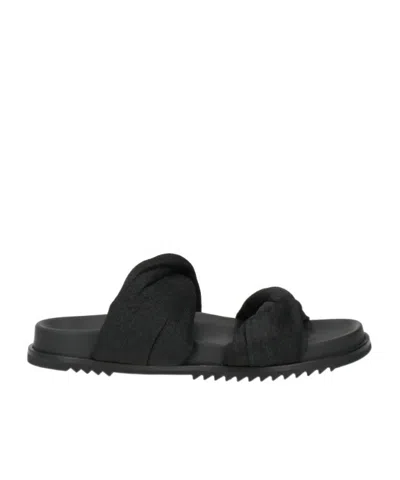 Rick Owens Minimalist Leather Sandals In Black