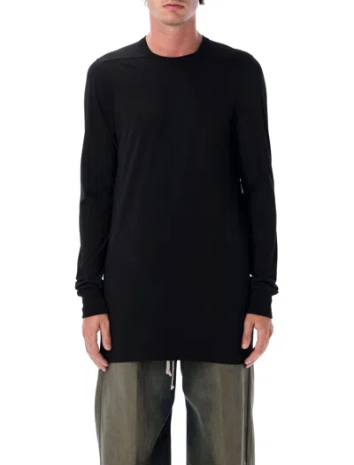 Rick Owens Minimalist Level Seam Cotton T-shirt With Crew Neck In Black