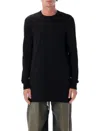 Rick Owens Minimalist Level Seam Cotton T-shirt With Crew Neck In Black