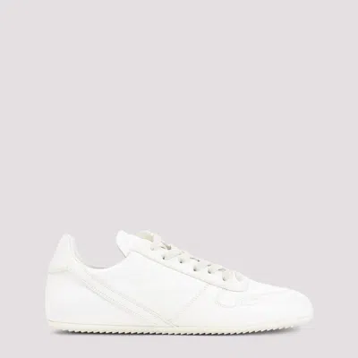 Rick Owens Minimalist Men's Leather Sneakers In White