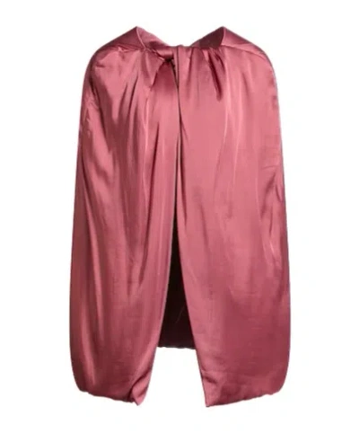 Rick Owens Minimalist Satin Cape In Pink