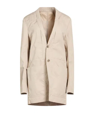 Rick Owens Minimalist Single- Blazer In Neutral