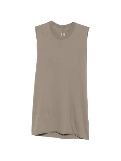 Rick Owens Minimalist Sleeveless Tank Top In Brown