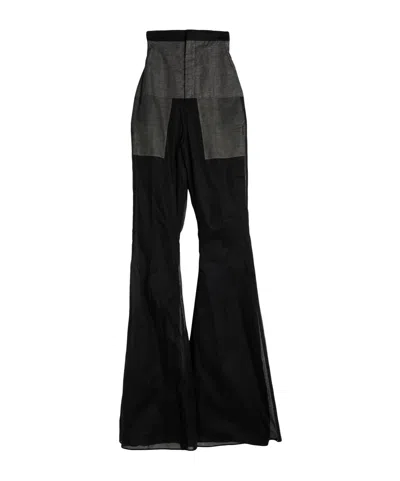 Rick Owens Minimalist Solid Color Flared Pants In Black