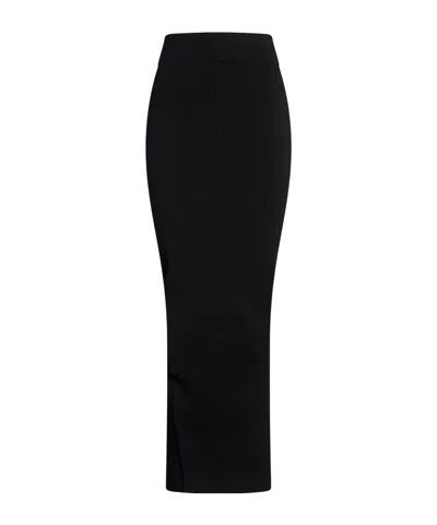 Rick Owens Minimalist Solid Color Midi Skirt In Black