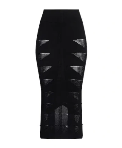 Rick Owens Minimalist Solid Color Pencil Skirt In Black