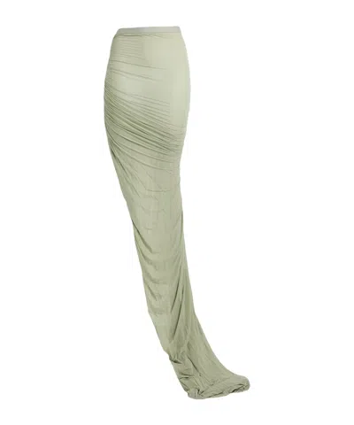 Rick Owens Minimalist Solid-color Knit Bodycon Skirt In Green
