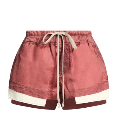 Rick Owens Minimalist Solid-color Shorts In Pink