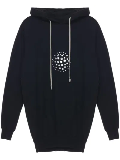 Rick Owens Mirrored-stud Hoodie In Black