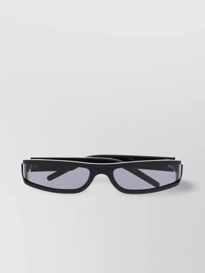 Rick Owens Mist Wraparound Rectangular Frame Sunglasses In Blue