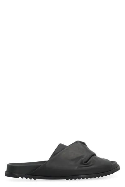 RICK OWENS RICK OWENS MOBIUS LEATHER SLIDES