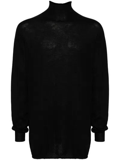 Rick Owens Mock-neck Jumper In Black