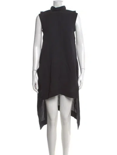 Pre-owned Rick Owens Mock Neck Knee-length Dress In Gray