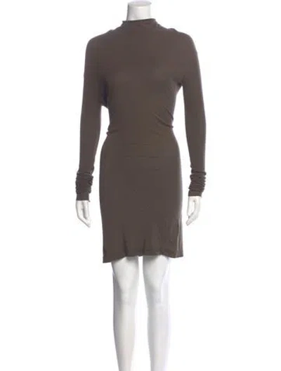 Pre-owned Rick Owens Mock Neck Knee-length Dress In Green