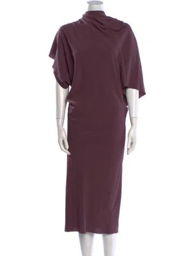 Pre-owned Rick Owens Mock Neck Long Dress In Purple