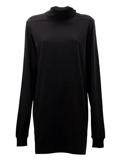 Rick Owens Mock-neck Long-sleeve Top In Black