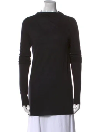 Pre-owned Rick Owens Mock Neck Long Sleeve Tunic In Black