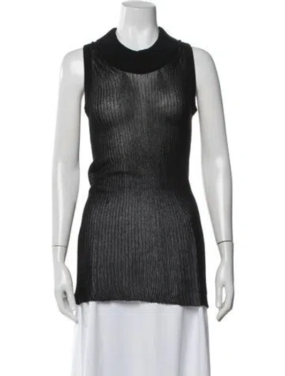 Pre-owned Rick Owens Mock Neck Midi Length Dress In Black