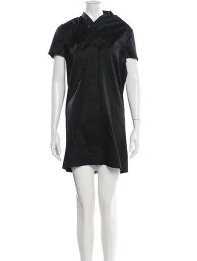Pre-owned Rick Owens Mock Neck Mini Dress In Black