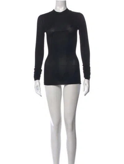 Pre-owned Rick Owens Mock Neck Mini Dress In Black