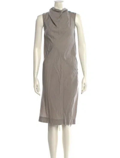 Pre-owned Rick Owens Mock Neck Mini Dress In Neutral