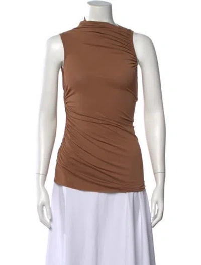 Pre-owned Rick Owens Mock Neck Sleeveless Top In Brown