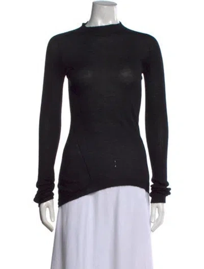 Pre-owned Rick Owens Mock Neck Sweater In Black
