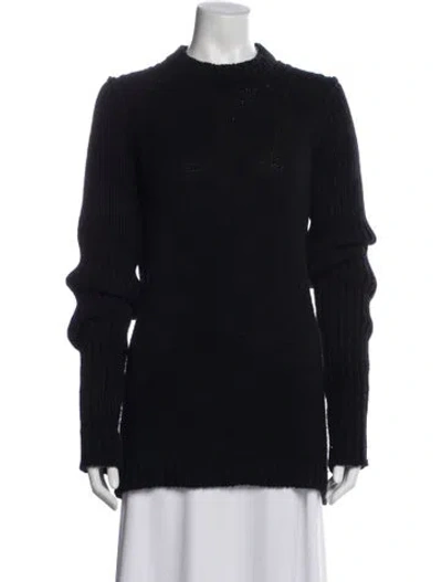 Pre-owned Rick Owens Mock Neck Sweater In Blue