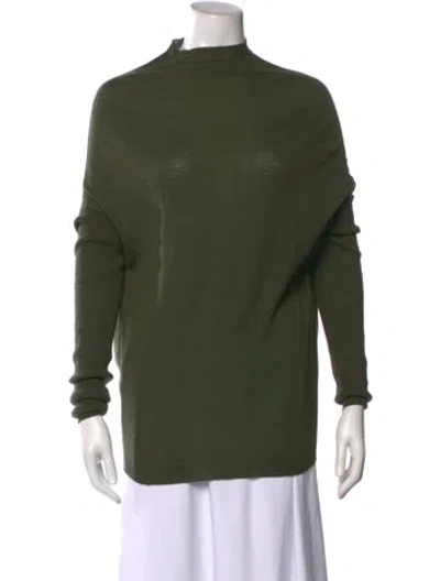 Pre-owned Rick Owens Mock Neck Sweater In Green