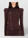 Rick Owens Modern Fitted Jacket Asymmetric Zip In Brown