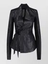 Rick Owens Modern Long Sleeve Jacket With Tie Waist In Multi