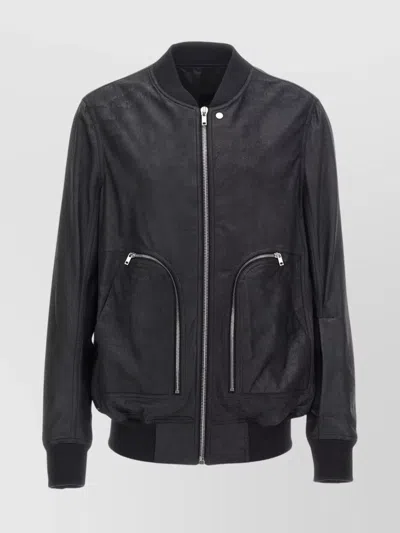 Rick Owens 'modernist Aviator' Bomber Jacket In Gray