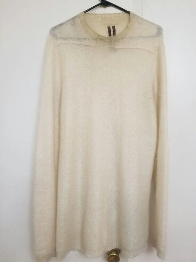 Pre-owned Rick Owens Mohair Silk Blend Sweater Pearl
