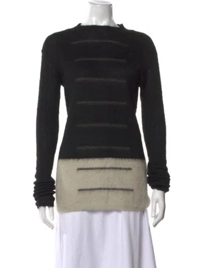 Pre-owned Rick Owens Mohair Striped Sweater W/ Tags In Black