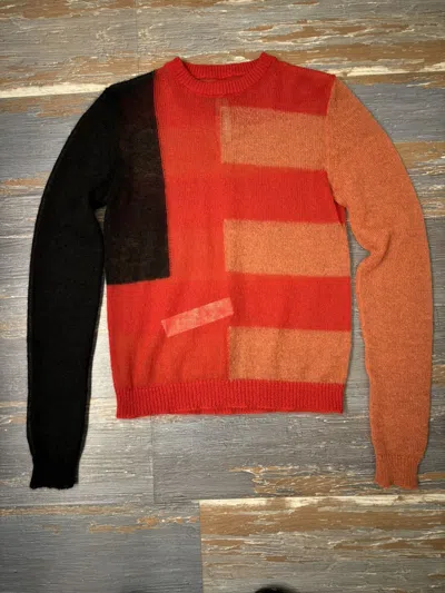 Pre-owned Rick Owens Mohair Sweater Larry Fw19 In Red