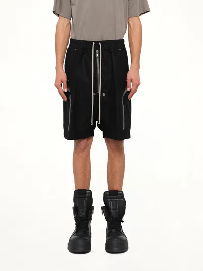 Rick Owens Moleskin Heizer Shorts In Black
