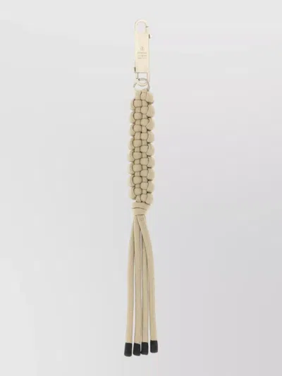 Rick Owens Moncler Braided Hiking Rope Keyring In Neutral