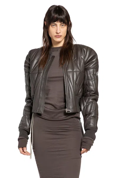 Rick Owens Moncler Collaboration Geocamo Cropped Jacket In Black