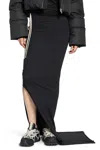Rick Owens Draped Drawstring Maxi Ruched Side Slit In Black