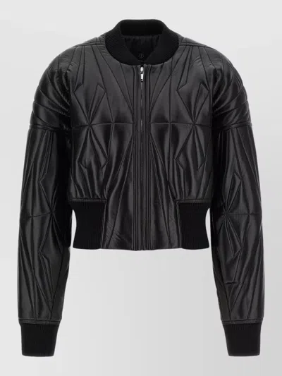 Rick Owens Moncler Geocamo Bomber Jacket Long Sleeve In Black