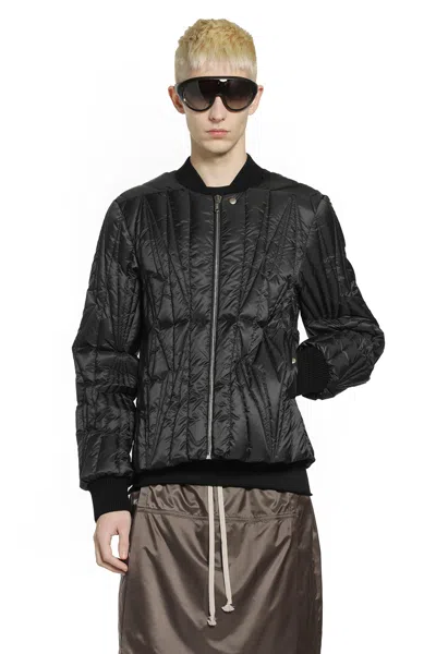 Rick Owens Moncler Geocamo Flight Bomber Jacket In Black