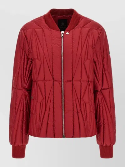 Rick Owens Moncler Geocamo Flight Down Jacket Long In Red