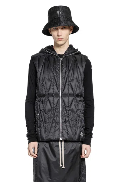Rick Owens Moncler Geocamo Ziplock Vest In Black