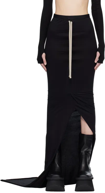 Rick Owens Drkshdw Black Slit Skirt