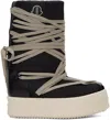 Rick Owens Black Moncler Edition Big Rocks Boots In 999 Black
