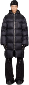 Rick Owens Black Moncler Edition Down Coat In 999 Black